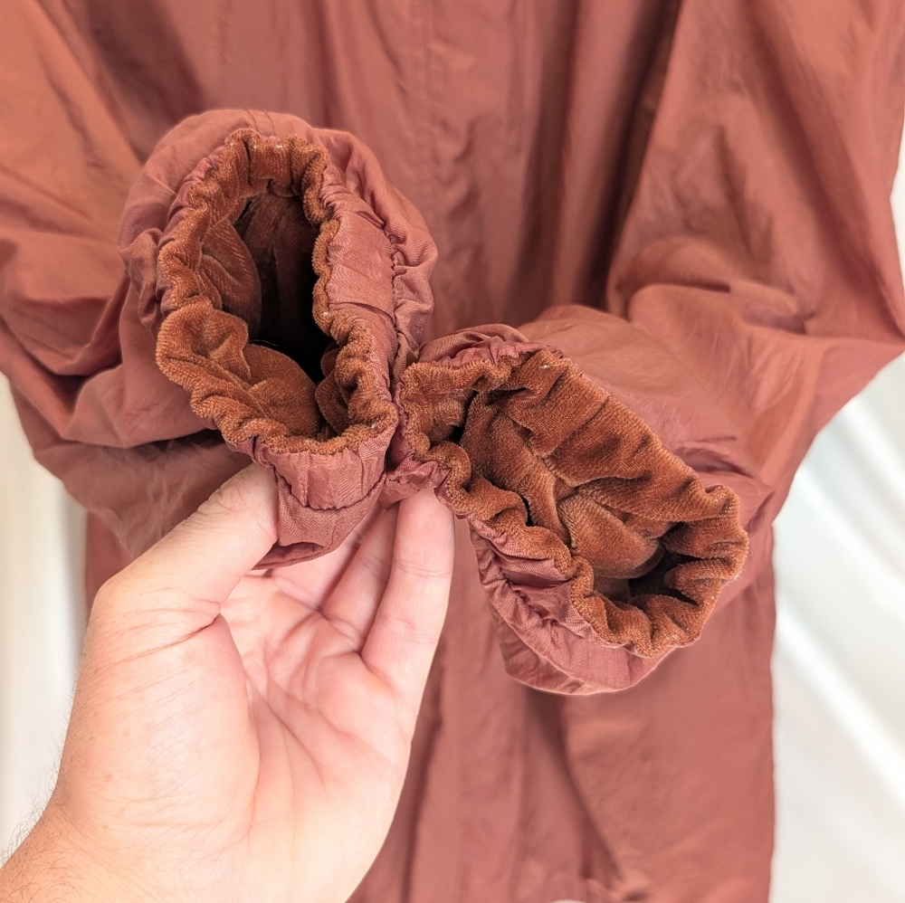 CS Signiature Vintage Burnt Orange Fall Velvet Reversible Jacket Windbreaker M - Picture 2 of 9